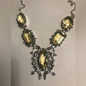 Citrine Stamped 925 Sterling Silver Necklace